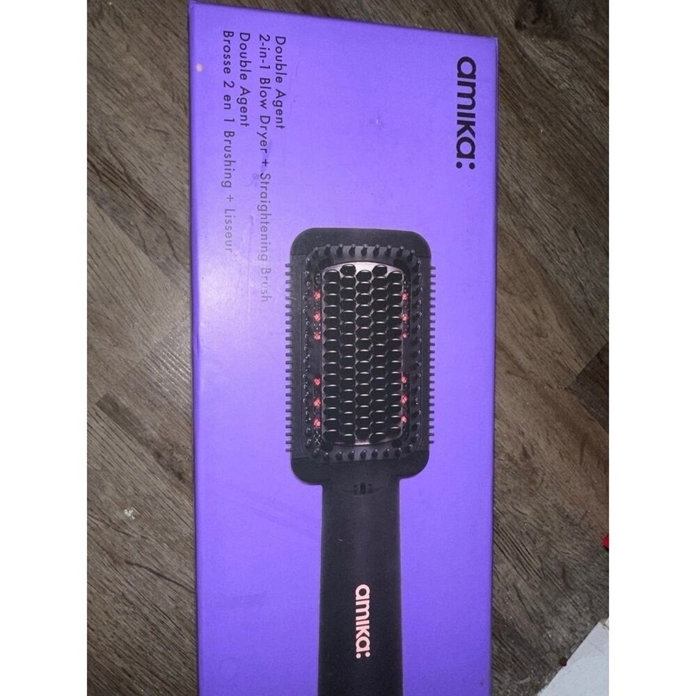 Amika double agent 2-in-1 dryer + straightening brush hair‎ care